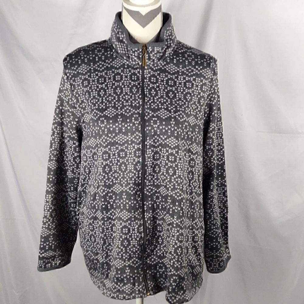 Stan Herman Gray Full Zip Knit Jacket